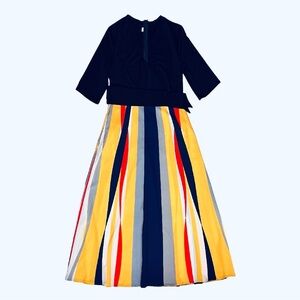 Colorful Striped Belted Maxi Dress
